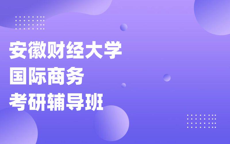 安徽财经大学国际商务考研辅导班