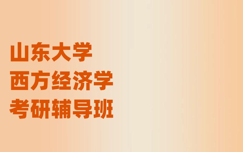 山东大学西方经济学考研辅导班