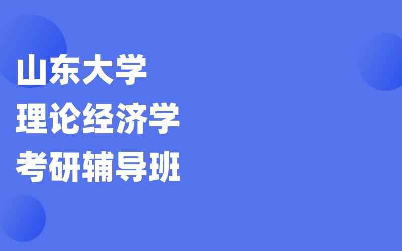 山东大学理论经济学考研辅导班