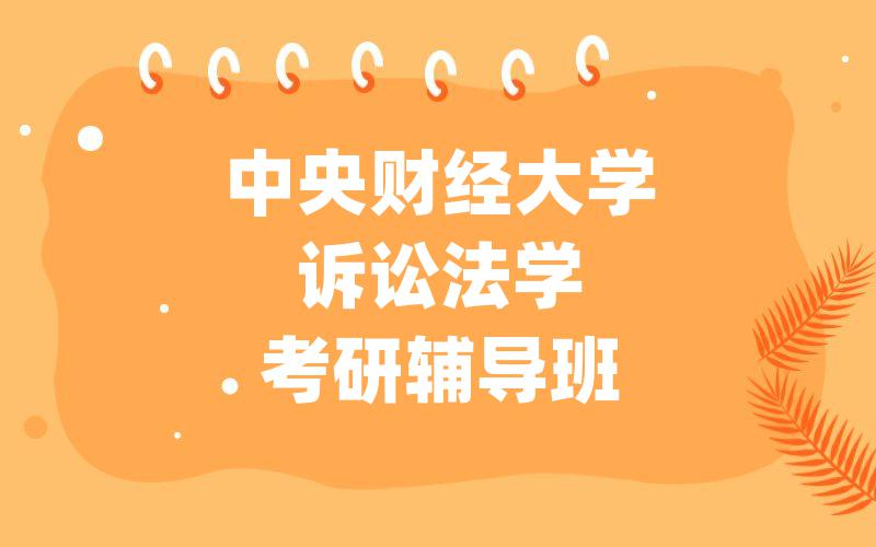 中央财经大学诉讼法学考研辅导班