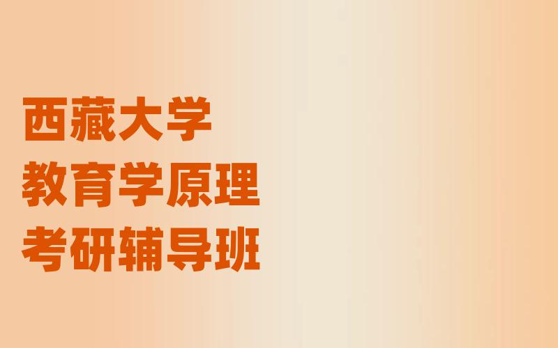 西藏大学教育学原理考研辅导班