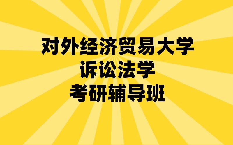 对外经济贸易大学诉讼法学考研辅导班