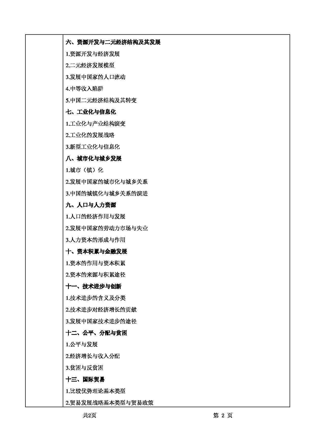 2022考研大纲：甘肃农业大学2022年考研初试科目 342-《农业知识综合四》（“发展经济学“部分）考试大纲 考试大纲第2页