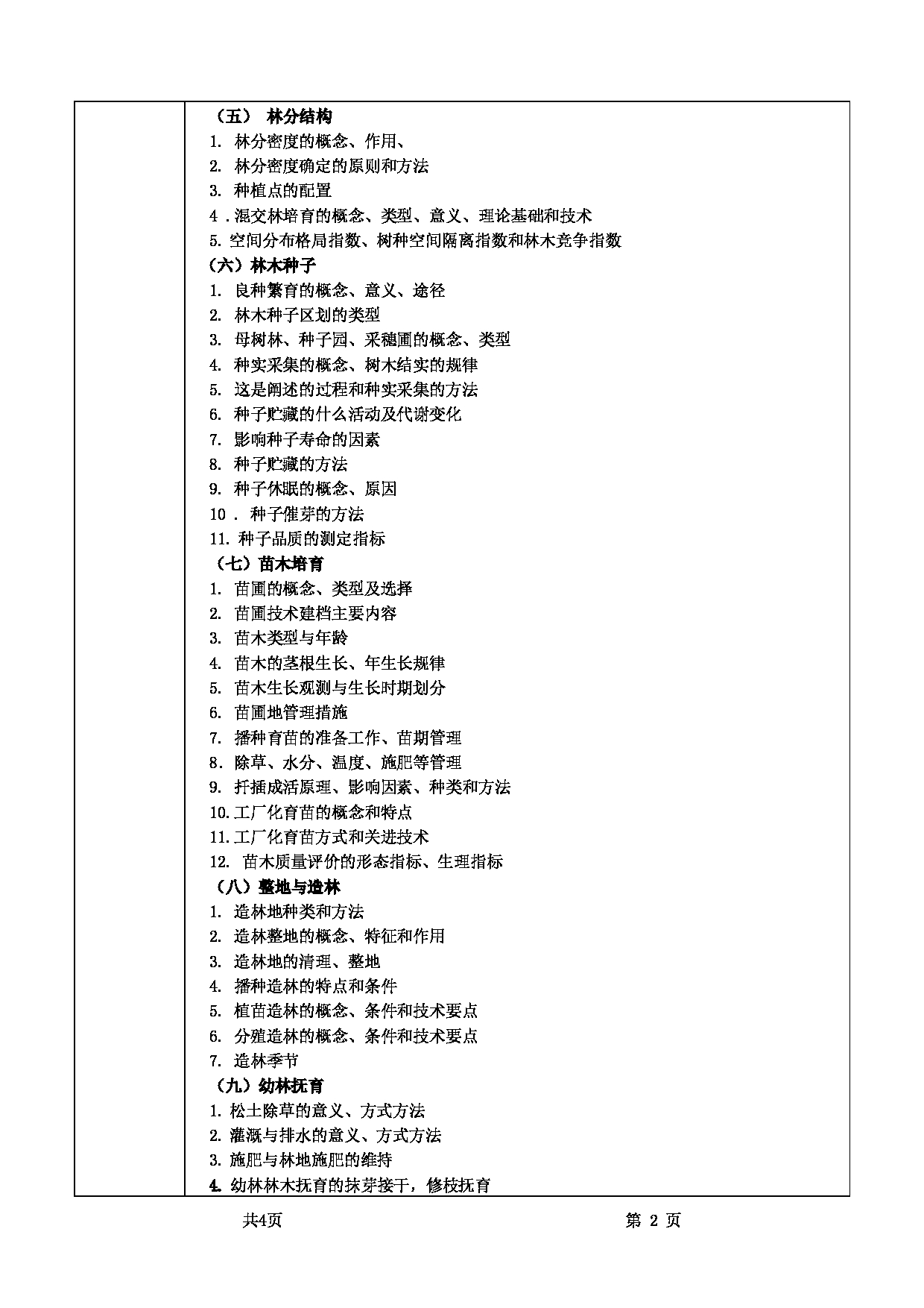 2022考研大纲：甘肃农业大学2022年考研初试科目 731-《森林培育学》考试大纲 考试大纲第2页