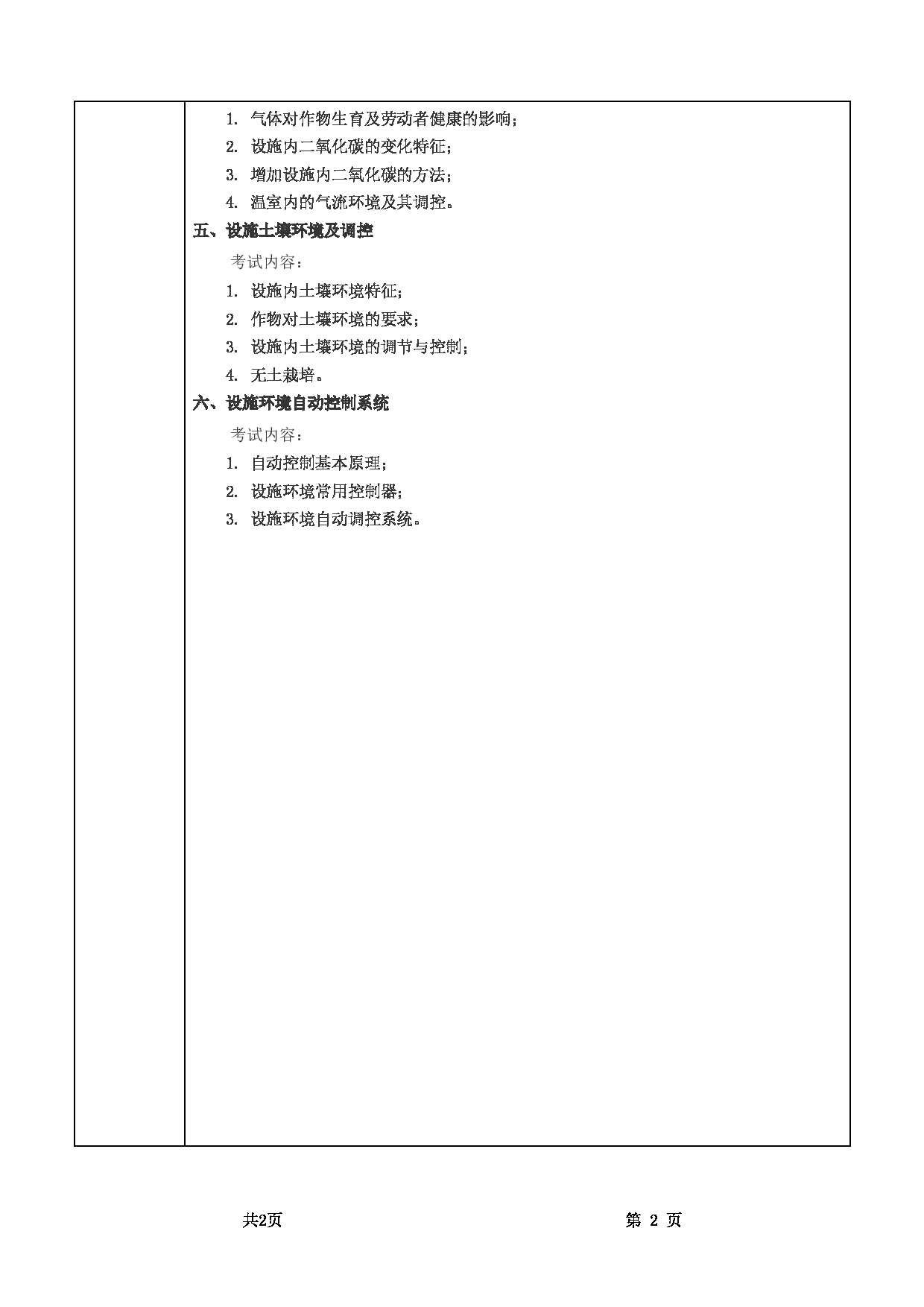 2022考研大纲：甘肃农业大学2022年考研初试科目 341-《农业知识综合三》（ “设施农业环境工程学” 部分 ）考试大纲 考试大纲第2页