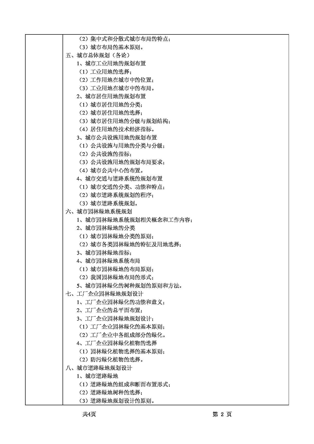 2022考研大纲：甘肃农业大学2022年考研初试科目 344-《风景园林基础》（“城市绿地系统规划”部分）考试大纲 考试大纲第2页