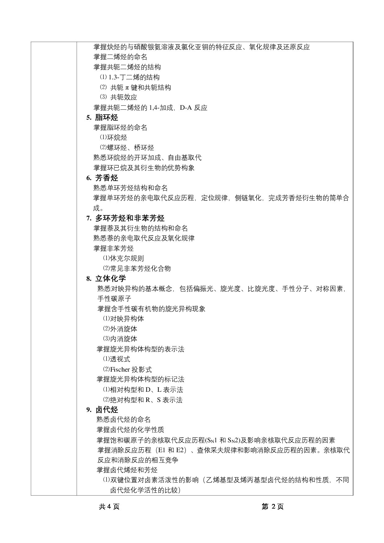 2022考研大纲：甘肃农业大学2022年考研初试科目 845-《有机化学》考试大纲 考试大纲第2页