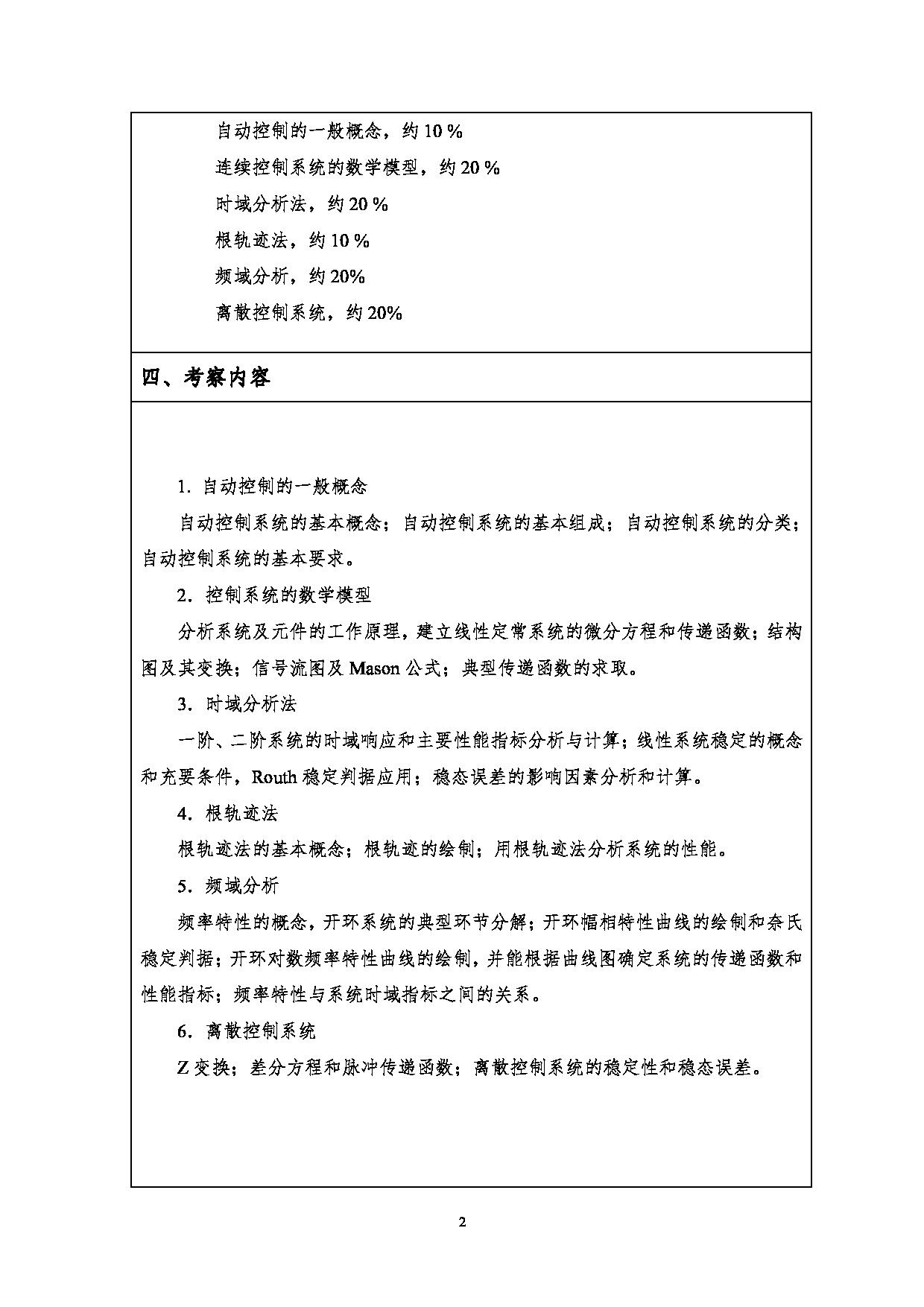 2023考研大纲：江汉大学2023年考研自命题科目 807自动控制原理 考试大纲第2页