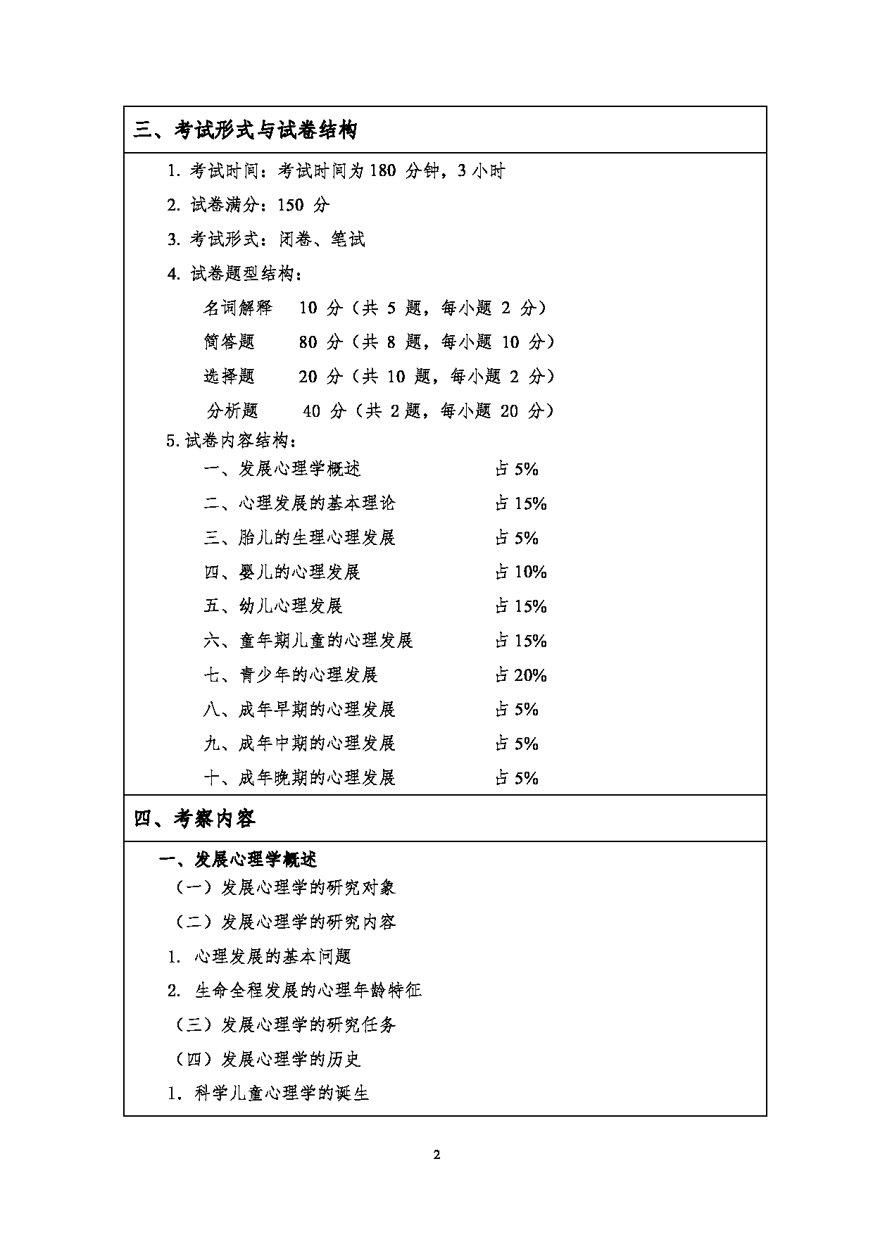 2023考研大纲：江汉大学2023年考研自命题科目 817发展心理学 考试大纲第2页