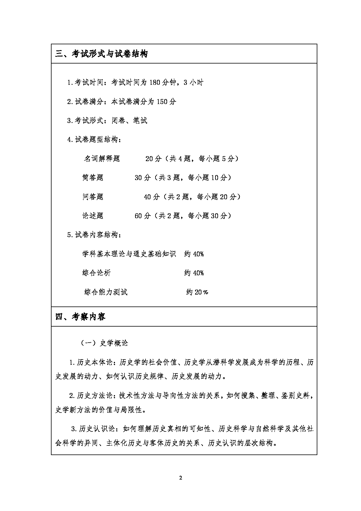 2023考研大纲：江汉大学2023年考研自命题科目 814历史学专业素养 考试大纲第2页