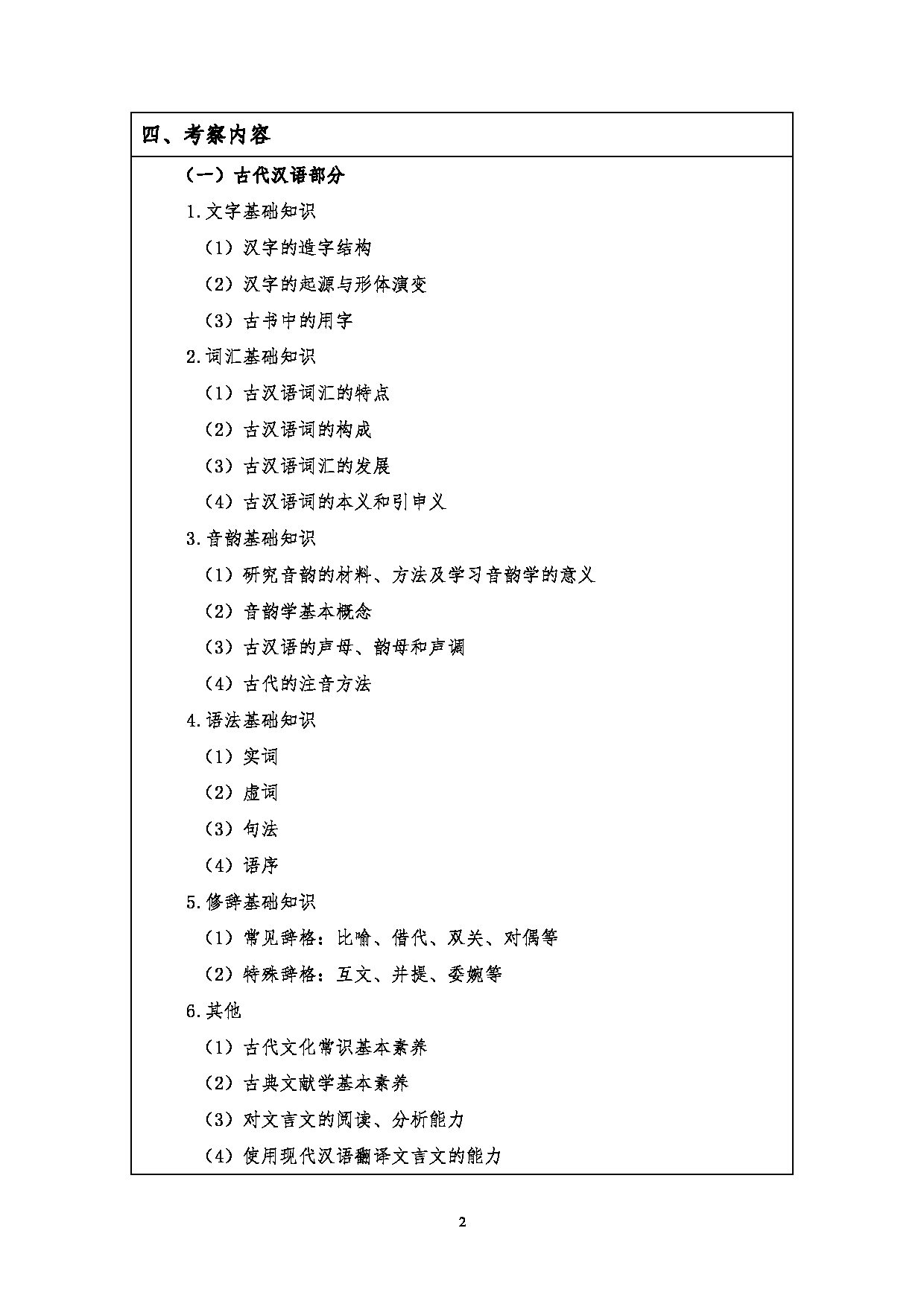 2023考研大纲：江汉大学2023年考研自命题科目 707汉语与文学基础 考试大纲第2页