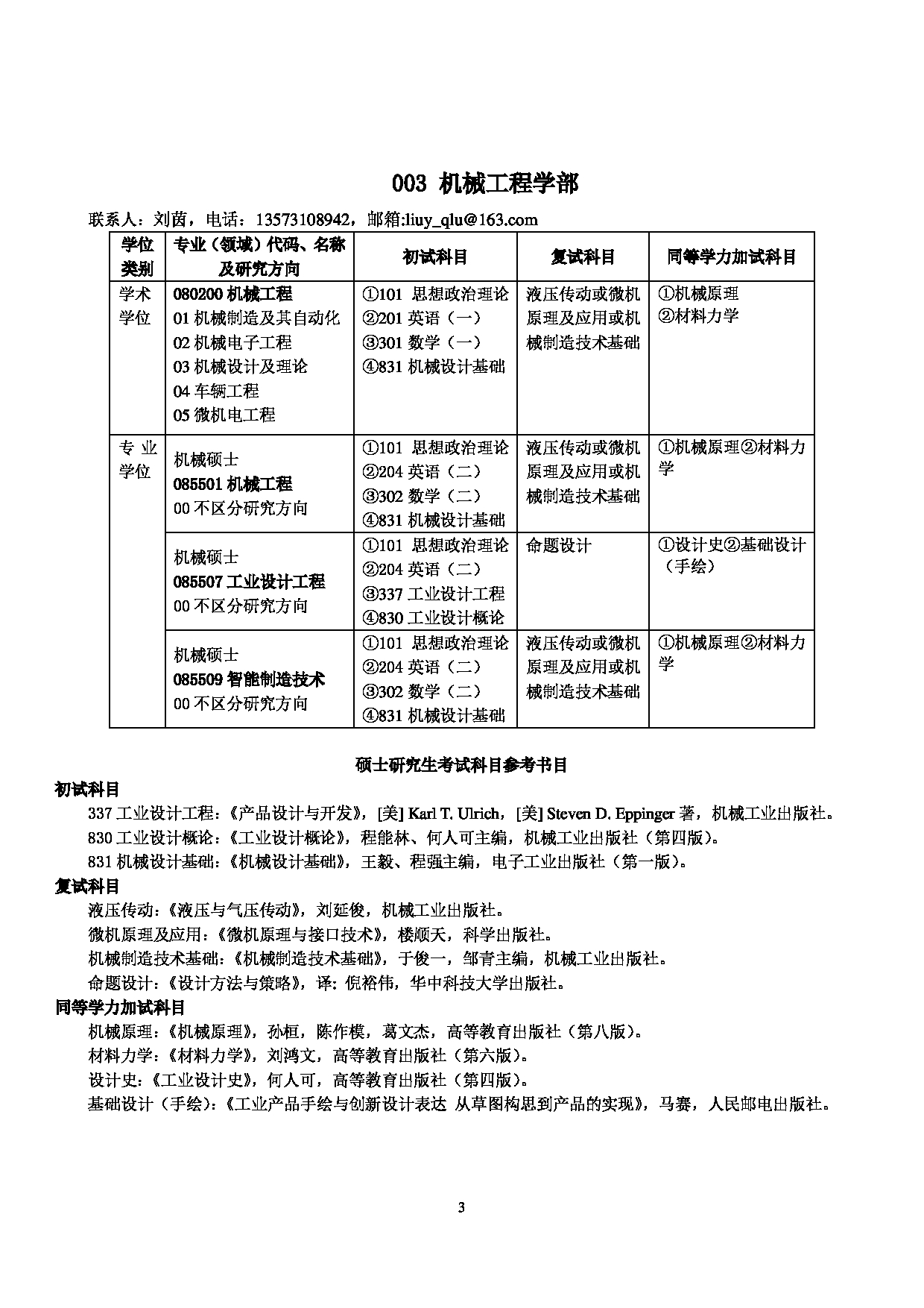 齐鲁工业大学（山东省科学院）2023年硕士研究生招生专业目录第3页