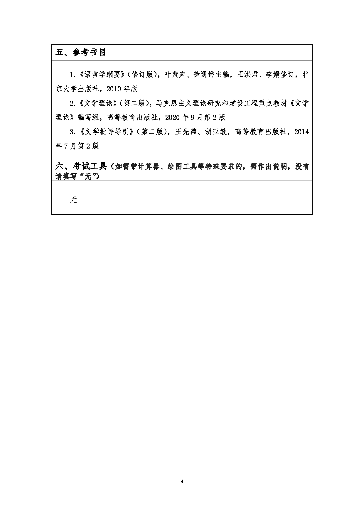 2023考研大纲：江汉大学2023年考研自命题科目 818语言与文学理论 考试大纲第4页