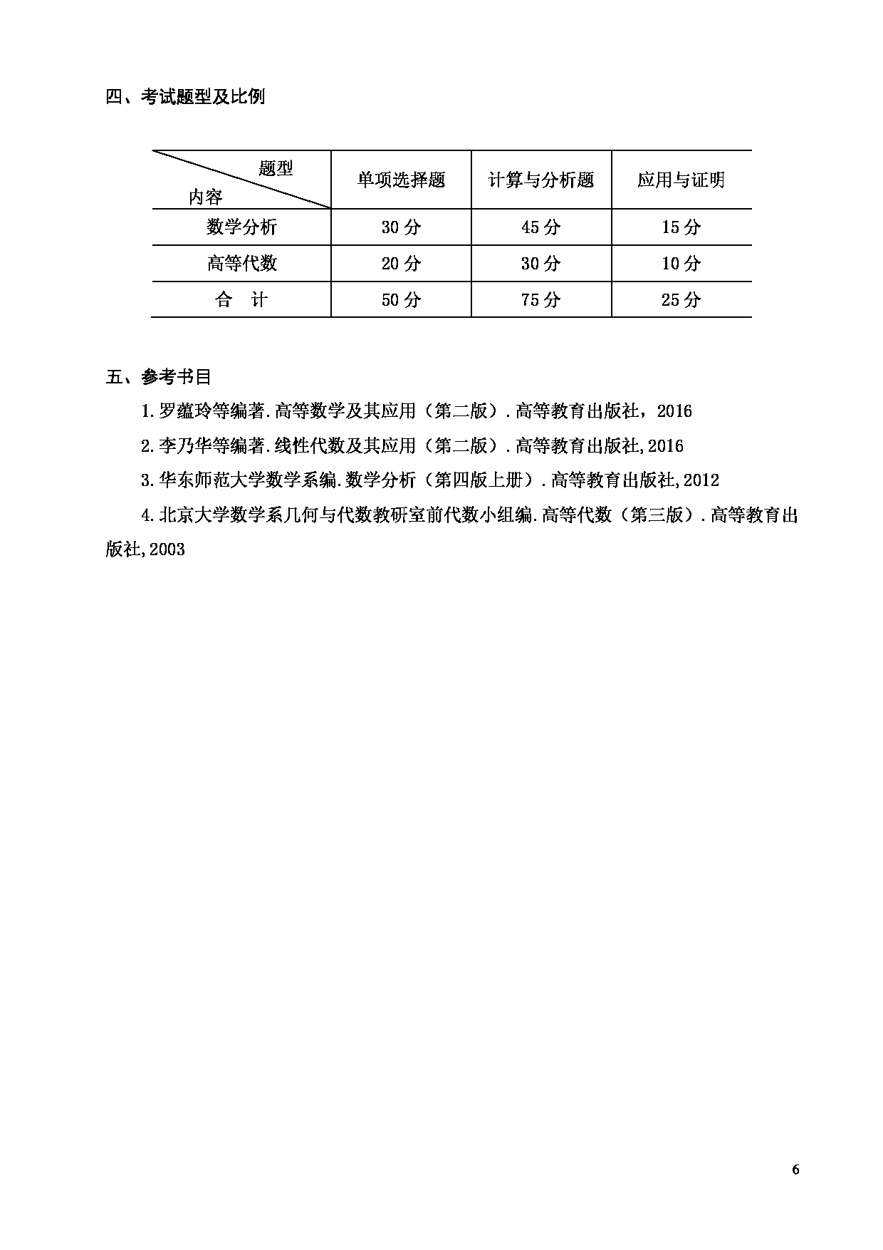 2023考研大纲：天津商业大学2023年考研初试科目 714 高等数学 考试大纲第6页