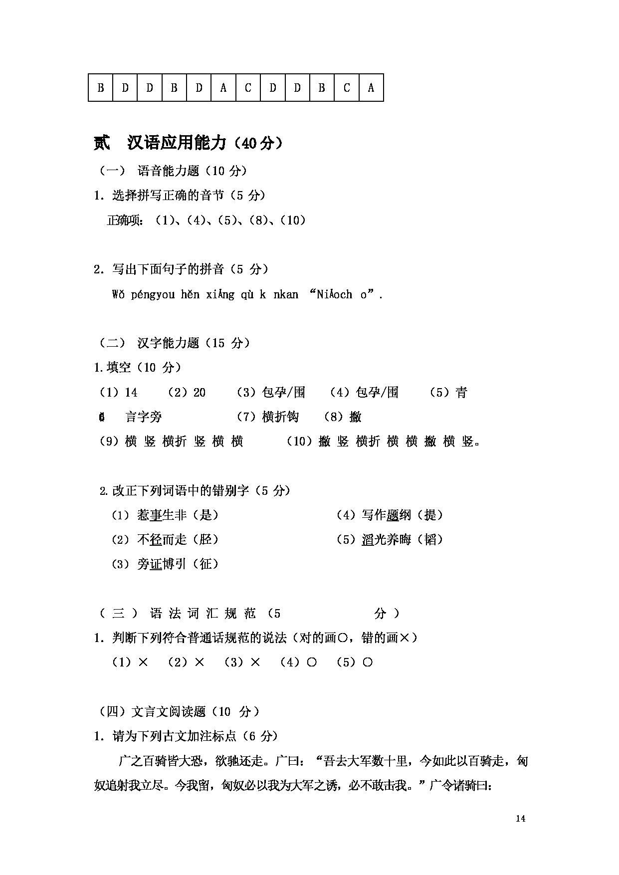 2023考研大纲：大连外国语大学2023年考研14汉语国际教育1《汉语基础》初试大纲第14页