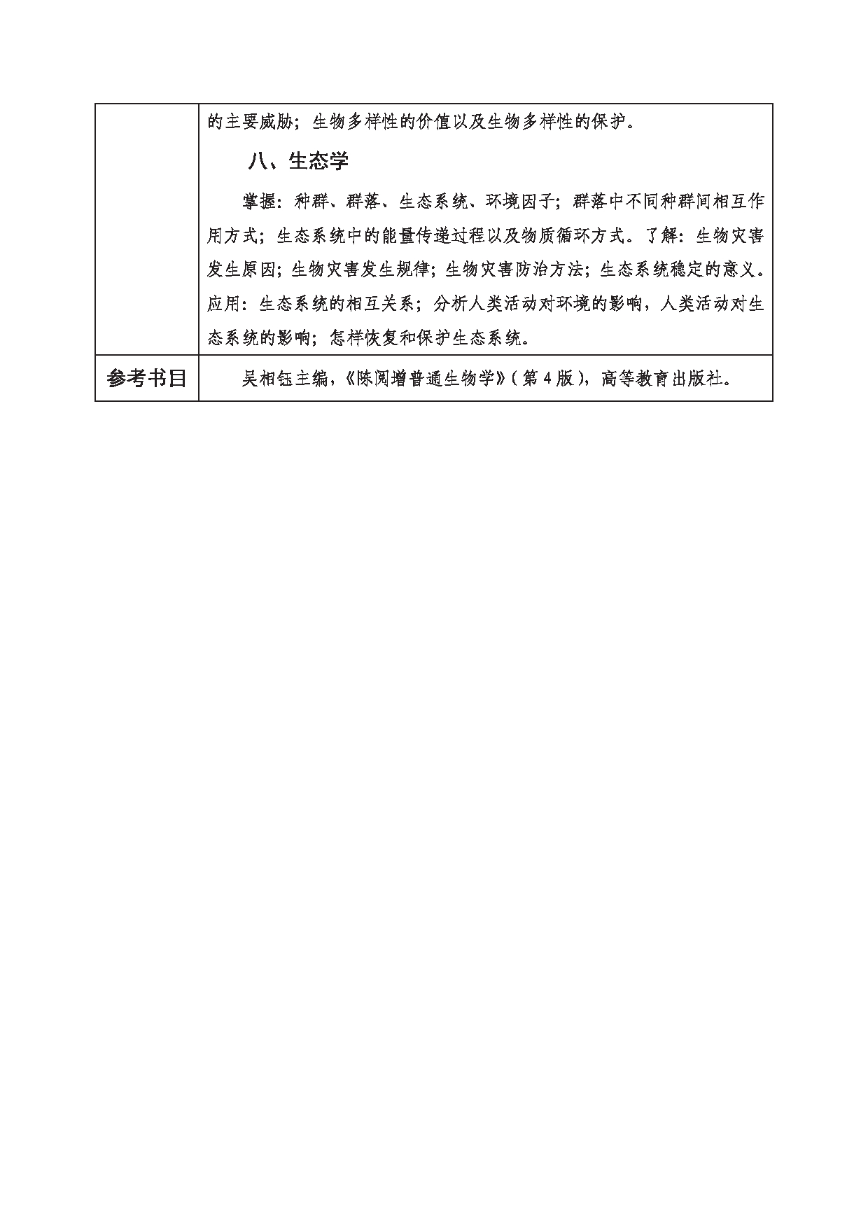 2023考研大纲：西南科技大学2023年考研自命题科目 619 普通生物学 考试大纲第3页