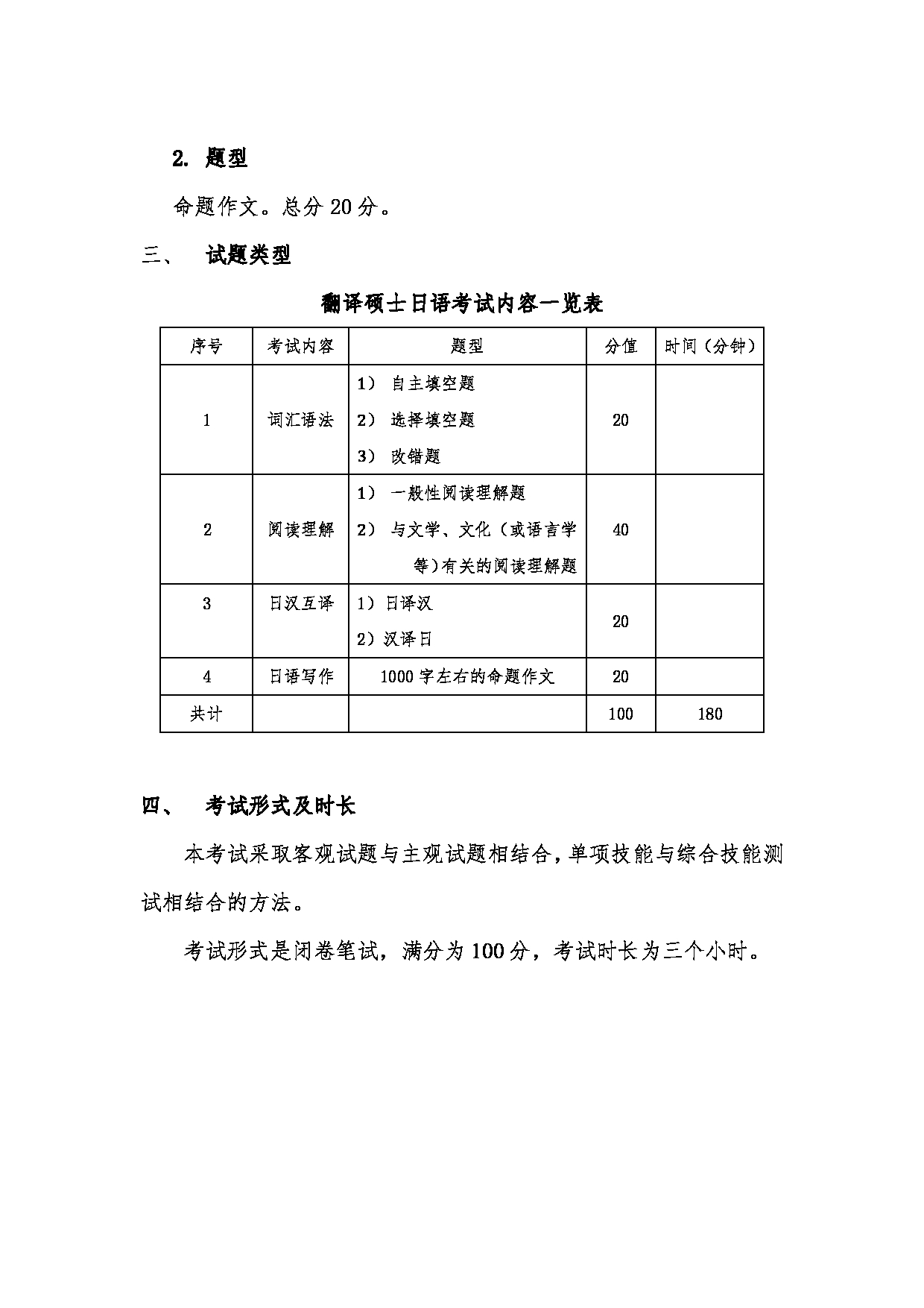 2024考研大纲：中国传媒大学2024年考研自命题科目 213翻译硕士日语 考试大纲第3页