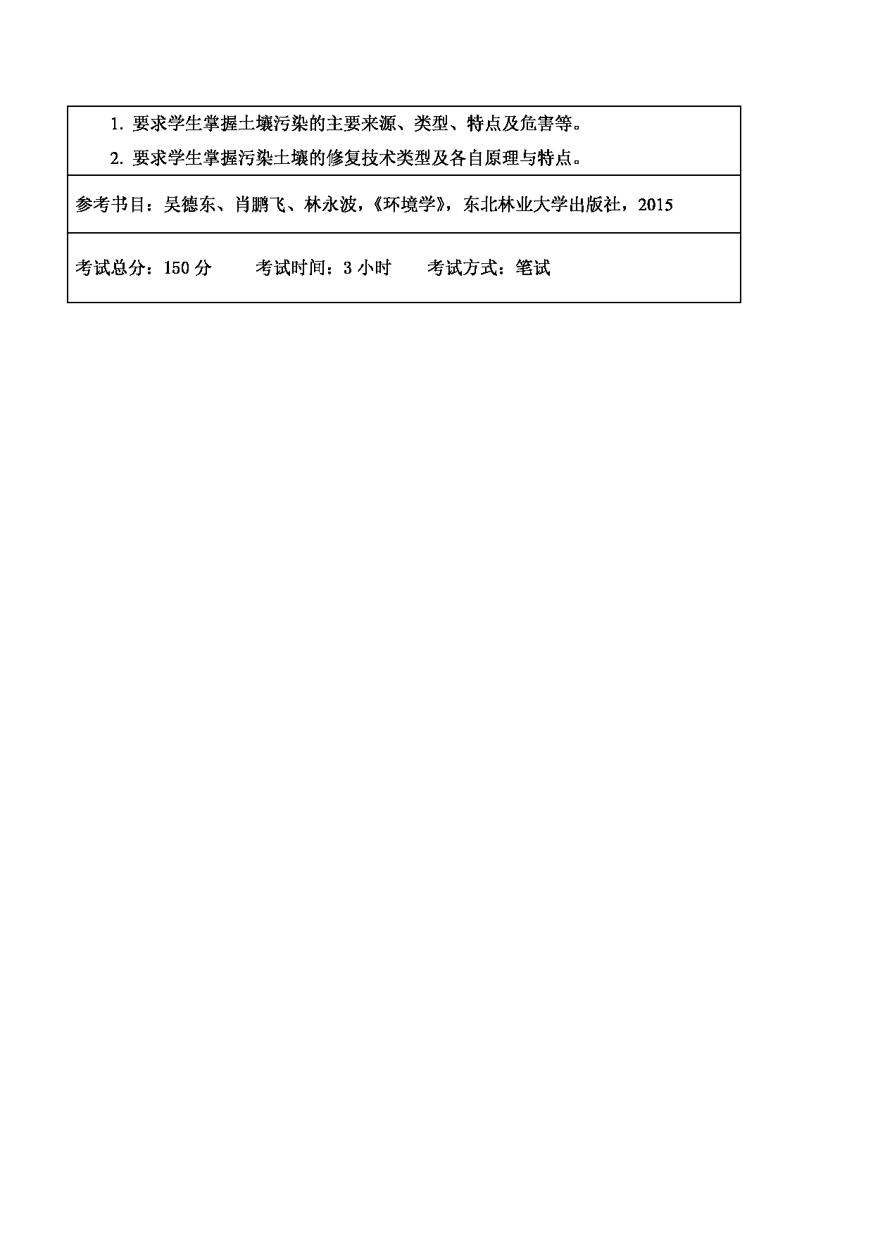 2024考研大纲：东北林业大学2024年考研自命题科目 001-林学院 812-环境科学与工程基础 考试大纲第2页