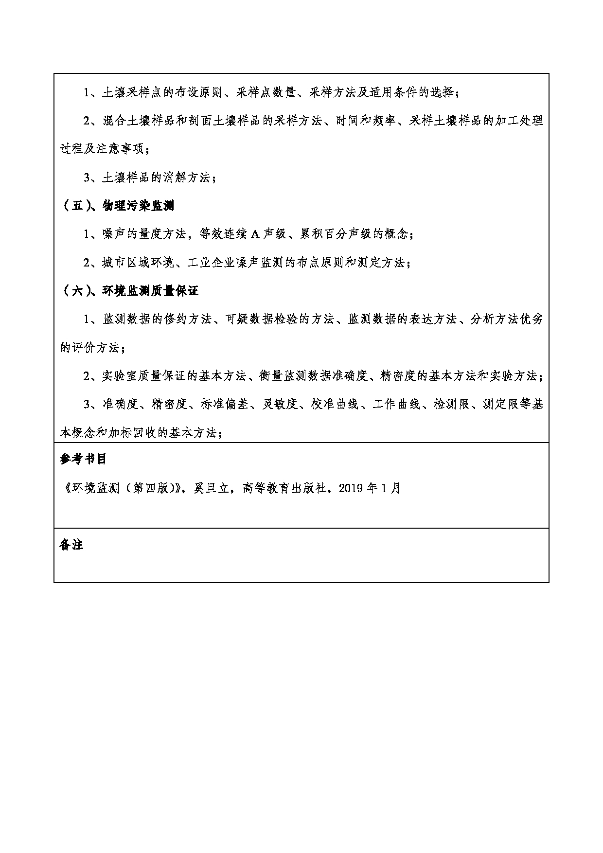 2024考研大纲：重庆三峡学院2024年考研 006环境与化学工程学院 3.同等学力加试科目环境监测（资源与环境） 考试大纲第3页