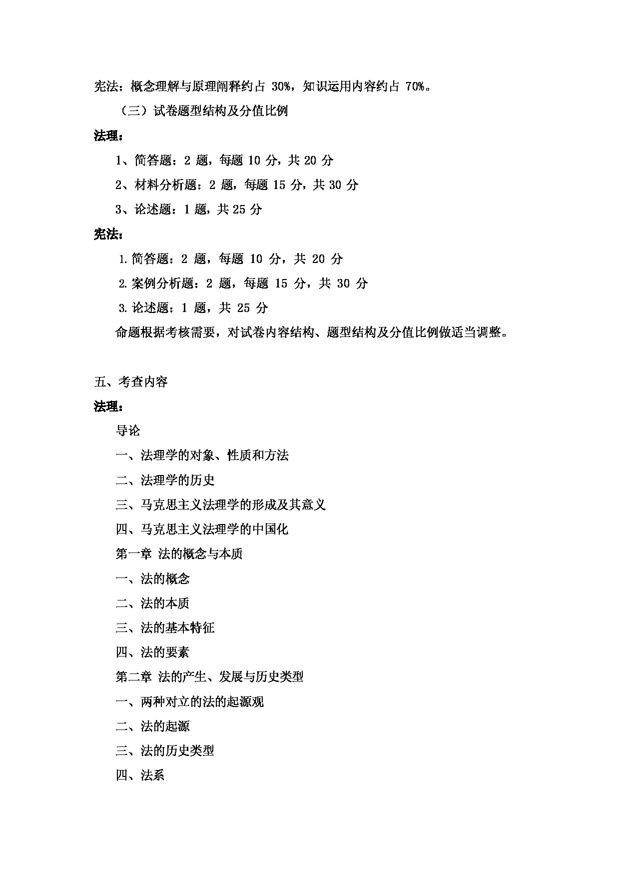 2024考研大纲：湖北大学2024年考研 111_720法学基础（2024版） 考试大纲第2页