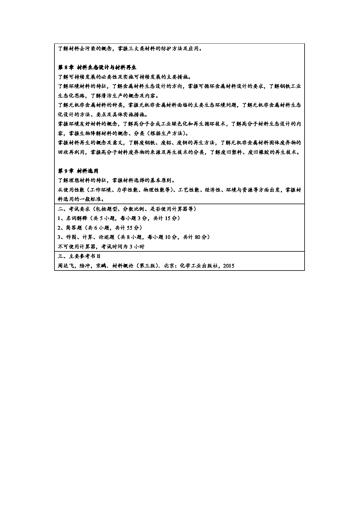 2024考研大纲：常州大学2024年考研自命题科目 812 材料科学基础 考试大纲第3页