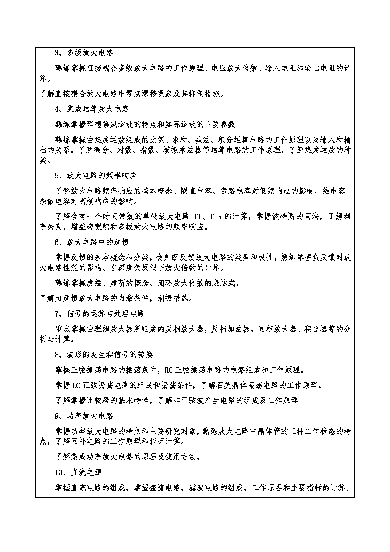 2024考研大纲：重庆三峡学院2024年考研 004机械工程学院 3.同等学力加试科目模拟电路 考试大纲第2页