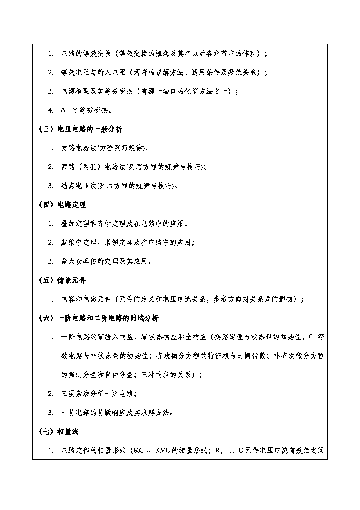 2024考研大纲：重庆三峡学院2024年考研 003电子与信息工程学院 2.复试笔试科目电路分析基础 考试大纲第2页