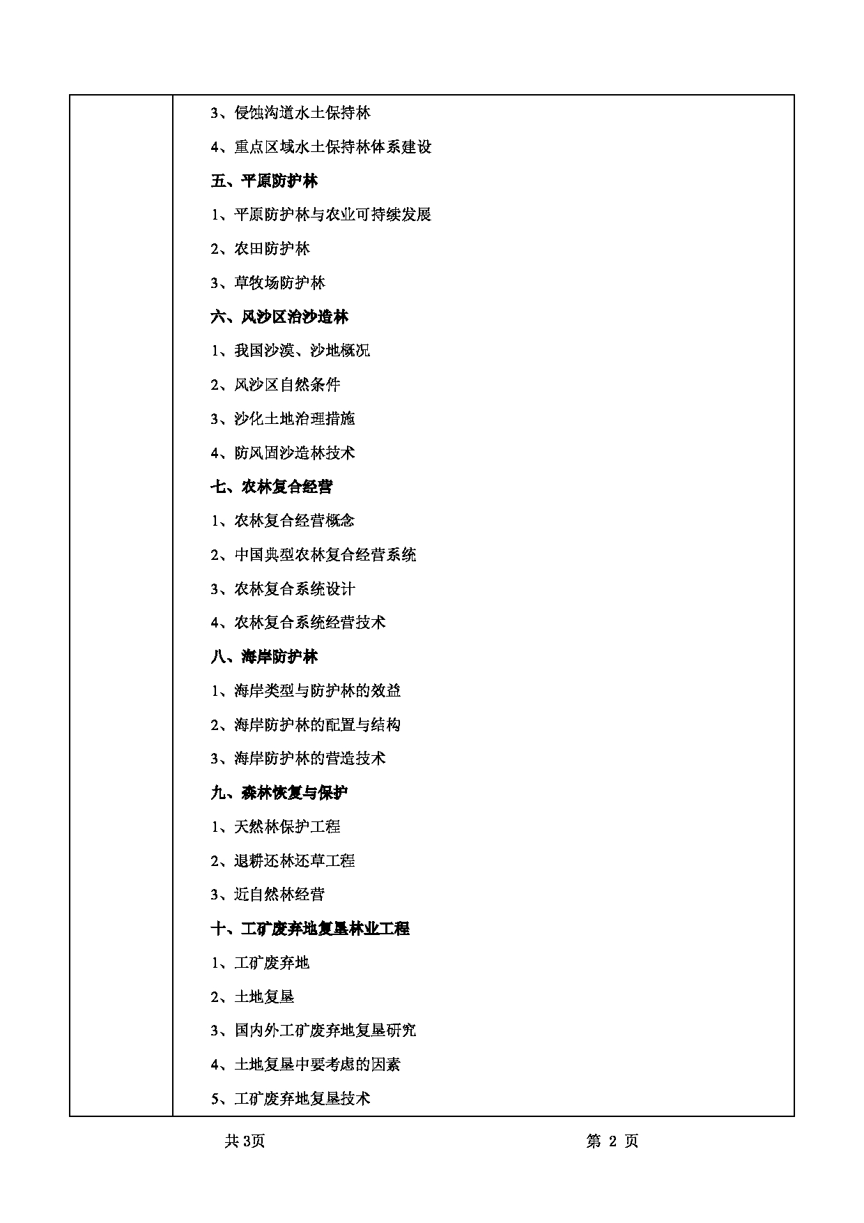 2025考研大纲：甘肃农业大学2025年考研345林业基础知识综合（”林业生态工程学“部分）考试大纲第2页