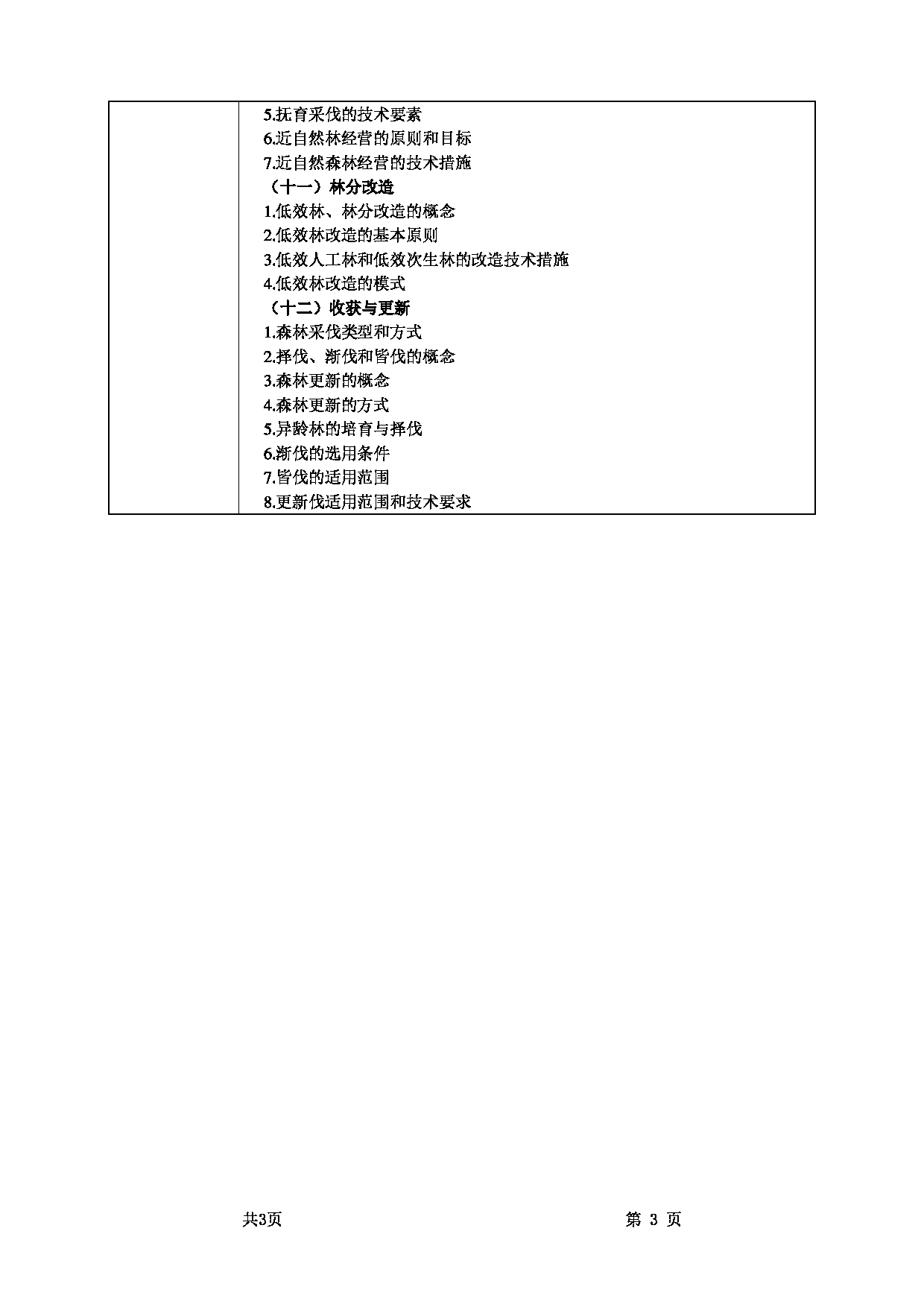 2025考研大纲：甘肃农业大学2025年考研345林业基础知识综合（”森林培育学“部分）考试大纲第3页