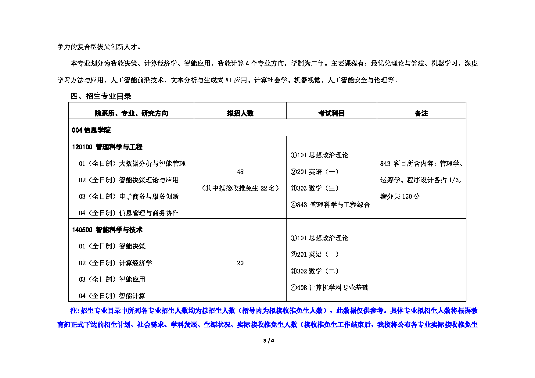 对外经济贸易大学2025年考研专业目录：004信息学院第3页